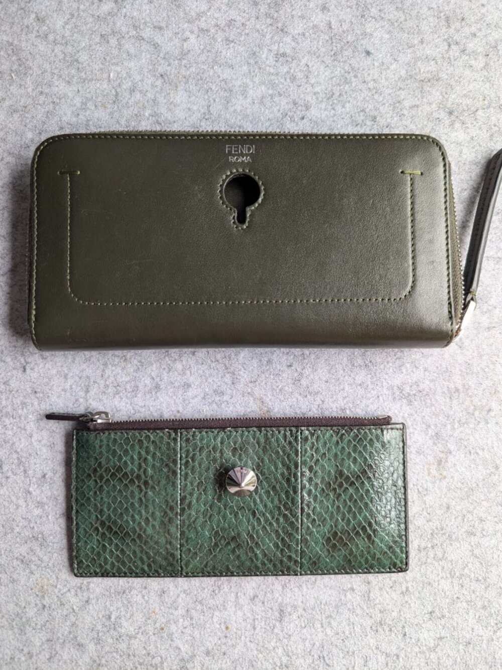 Fendi Original Zipper Wallet with Detachable Snake Skin Card Holder - Picture 6 of 8